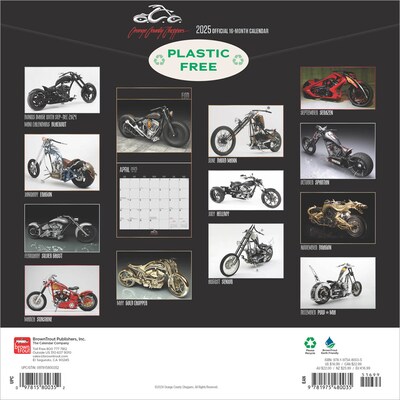2025 BrownTrout Orange County Choppers 12" x 12" Monthly Wall Calendar (9781975480035)