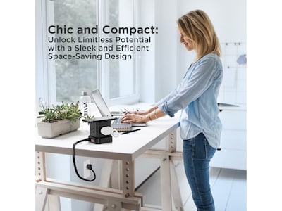 Uncaged Ergonomics Cube 4-Outlet 4-USB Port Surge Protector, 10', Black (WC-10-b)