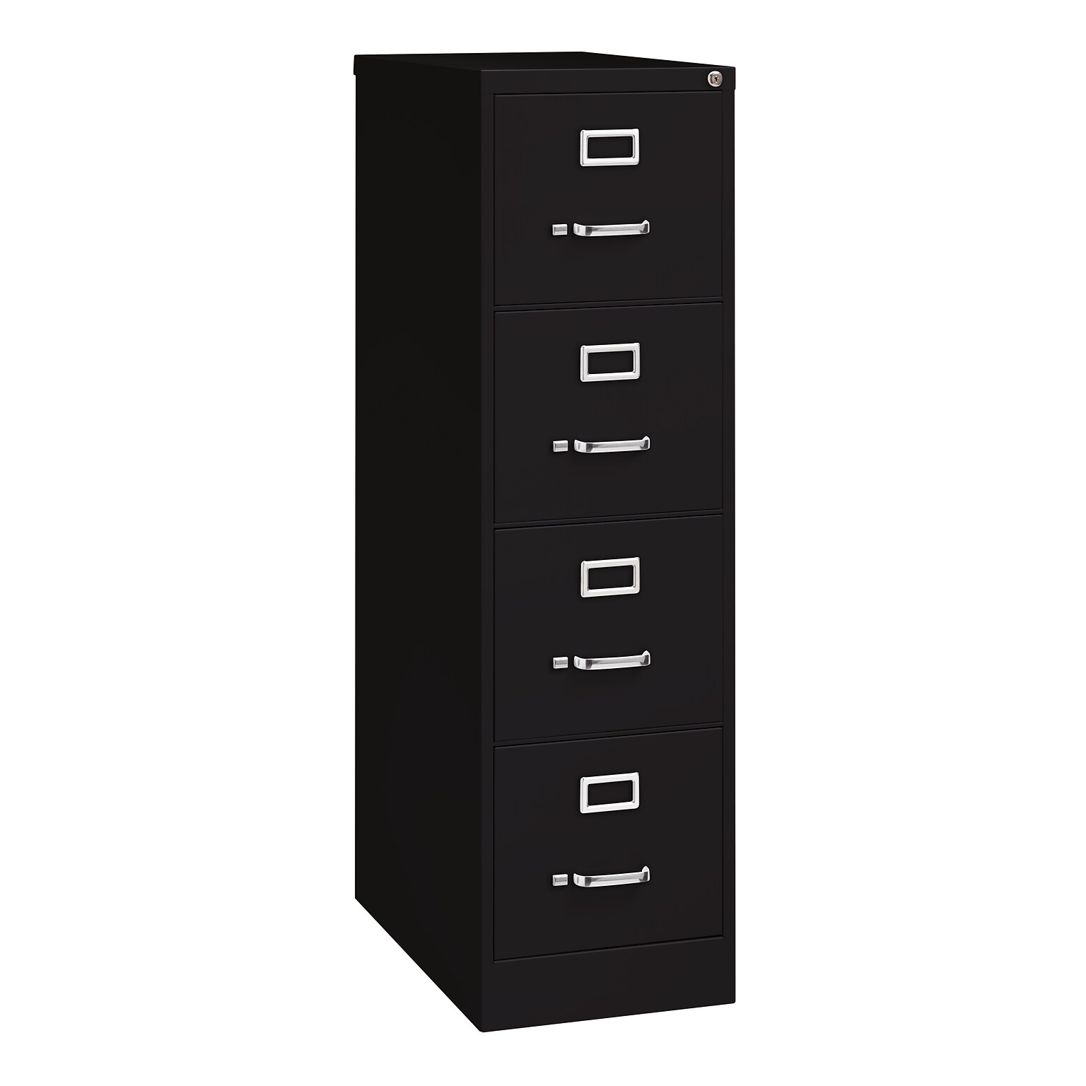 Hirsh Commercial 4-Drawer Vertical File Cabinet, Letter Size, Lockable, 52H x 15W x 26.5D, Black (14105)
