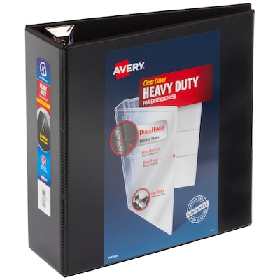 Avery Heavy Duty 4 3-Ring View Binders, D-Ring, Black (79-604)