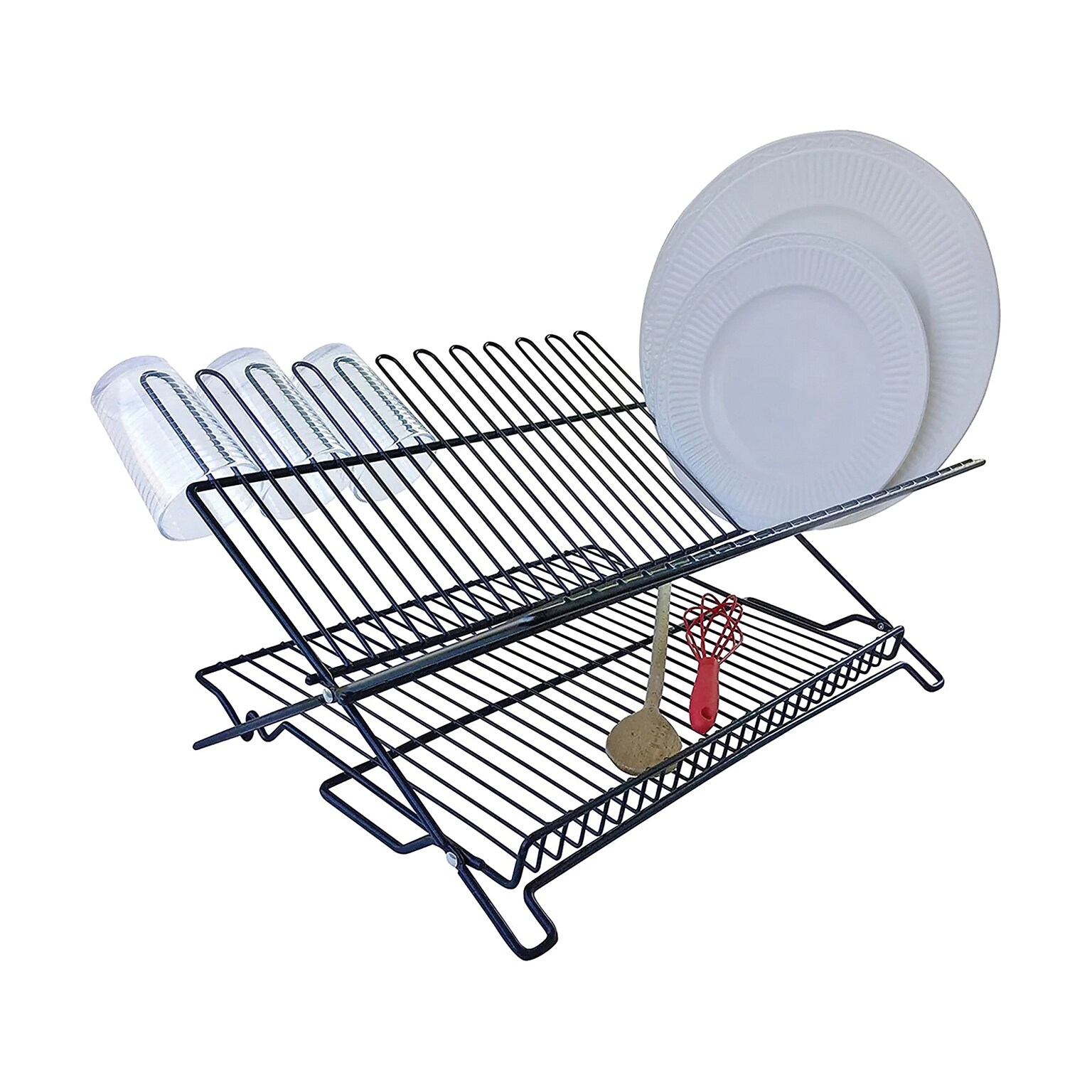 Better Houseware Jr. Coated Steel Dish Rack, Black (BTH1483E)