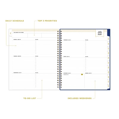 2026-2027 Blue Sky Day Designer Hawthorne 7 x 9 Academic Year Weekly & Monthly Planner, Plastic Cover, Blue (158188)