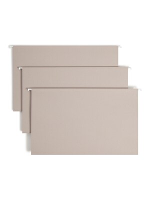 Smead TUFF Heavy Duty Hanging File Folder, 3-Tab Tab, Legal Size, Steel Gray, 18/Box (64093)