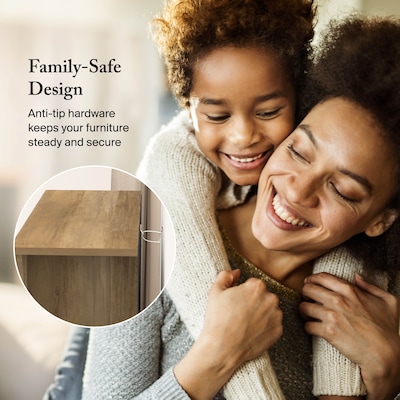 Bush Furniture Salinas 63"H 5-Shelf Bookcase, Reclaimed Pine (SAB132RCP-03)