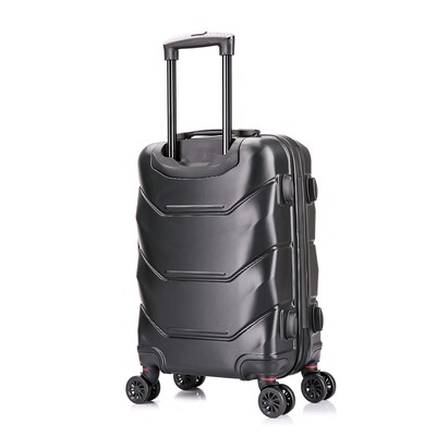 DUKAP Zonix 20" Hardside Carry-On Suitcase, 4-Wheeled Spinner, TSA Checkpoint Friendly, Black (DKZON00S-BLK)