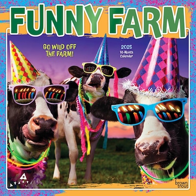 2025 BrownTrout Avanti Funny Farm  12 x 12 Monthly Square Wall Calendar (9781975479688)