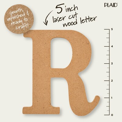 Plaid MDF Letters, 5", Brown Oxide, 12/Pack (PDE63571-12)