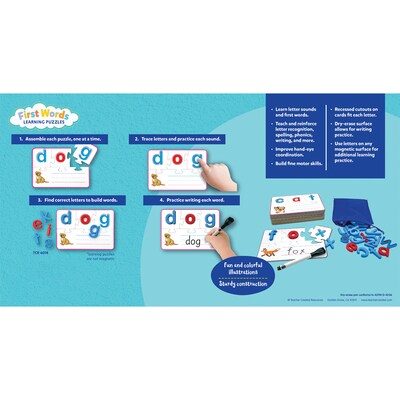 Teacher Created Resources Learning Puzzle: First Words, 48/Set (TCR6014)