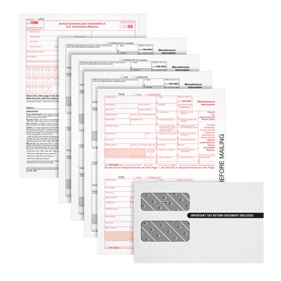 Adams 2026 1099-MISC Tax Form Kit with 1096 Forms & Envelopes, 4-Part, Copy A, B, 1, 2, 50/Pack (LMISC425Q)
