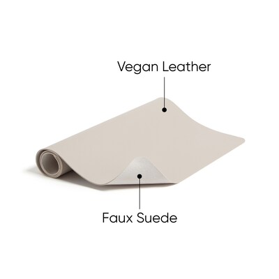 Smead Medium Vegan Leather Anti-Slip Desk Pad, 31.5" x 15.7", Sandstone (SMD64831)