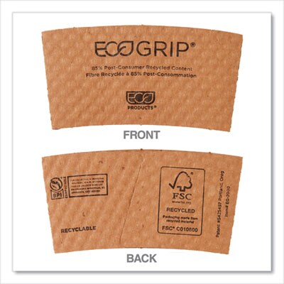 Eco-Products EcoGrip Hot Cup Sleeves, Kraft, 1,300/Carton (EG-2000)