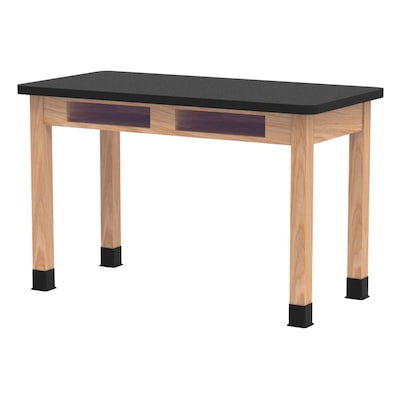 Diversified Woodcrafts School Classroom Rectangular Science Lab Table, 48 x 24, Oak (C710LBBK30N)