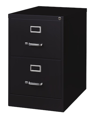 Hirsh Commercial 2-Drawer Vertical File Cabinet, Legal Size, Lockable, 28.375"H x 18"W x 26.5"D, Black (14103)