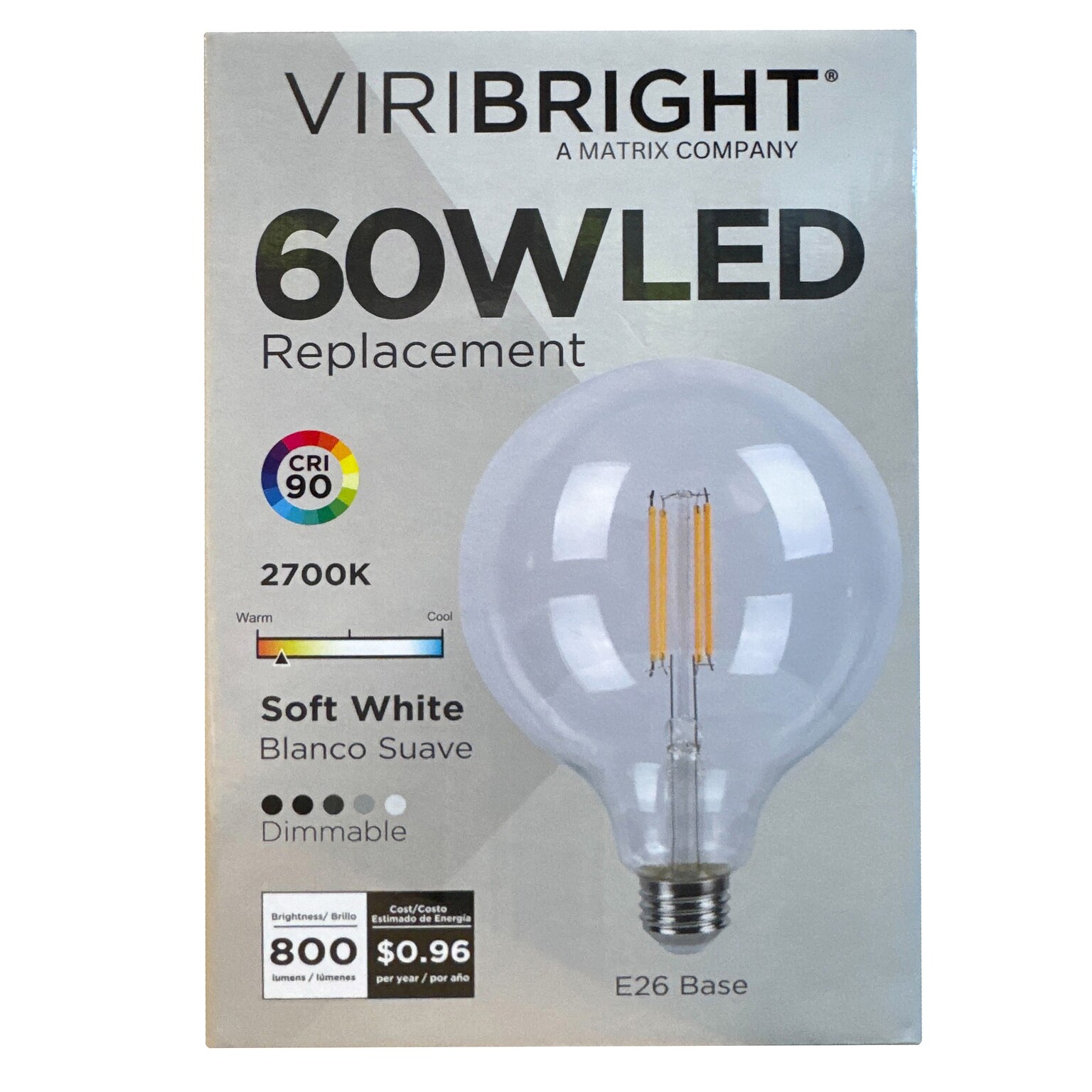 Viribright 8 Watt Soft White LED Decorative Bulb (450134)