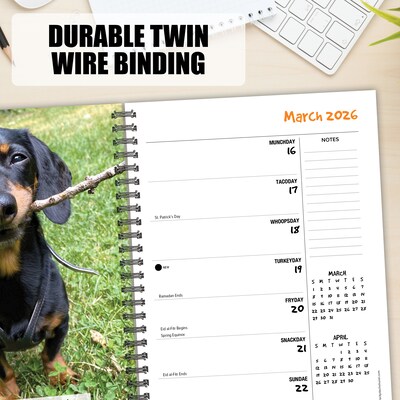 2026 Willow Creek Crusoe the Celebrity Dachshund 6.5" x 8.5" Daily & Monthly Personal Organizer (54611)