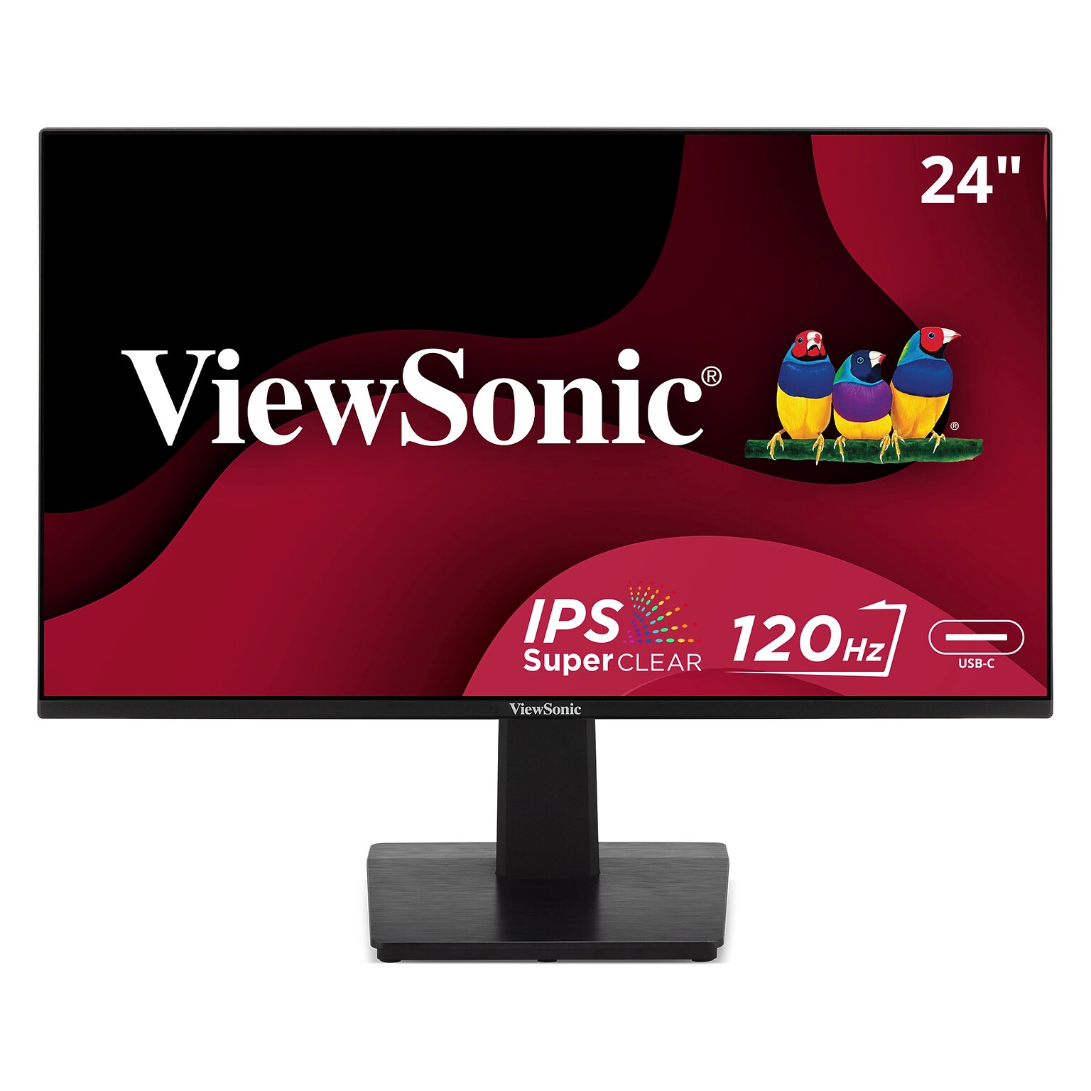 ViewSonic 24 1080p 120Hz LED Monitor with HDMI, VGA, USB-C, Black, 4-Port USB Hub (VA2448-MHU)