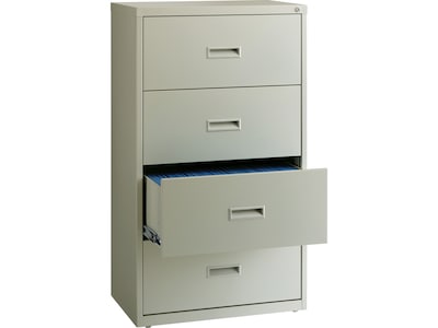 Hirsh HL1000 Series 4-Drawer Lateral File Cabinet, Letter/Legal Size, Lockable, 52.5H x 30W x 18.6