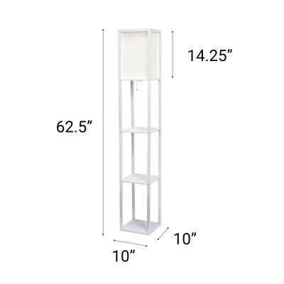 Creekwood Home Classix 62.5" Floor Lamp with Rectangular Shade, White (CWF-3007-WH-LB)