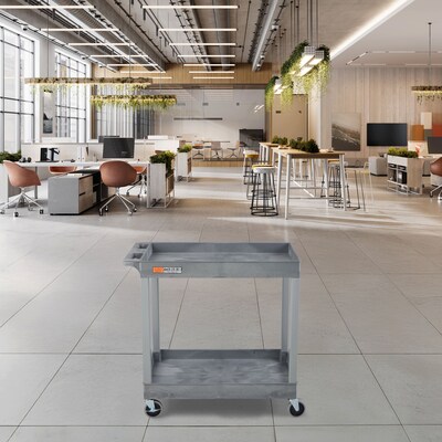 Luxor TUFFY XL 2-Shelf Multi-Purpose Utility Cart, Gray (EC11-G)