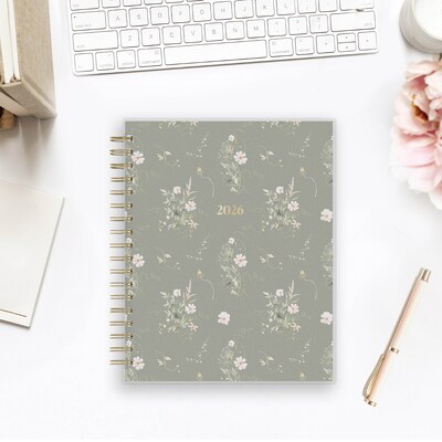 2026 Blue Sky The Everygirl Rue 8" x 10" Calendar Year Daily & Monthly Planner, Plastic Cover, Olive (152789)