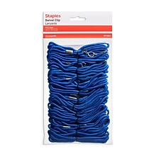 Staples® Lanyards with Swivel Clip, 36 Length, Nylon, Blue, 12/Pack (18917)