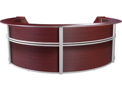 Regency Marque 142W Curved Reception Desk Workstation, Mahogany (77294MH)