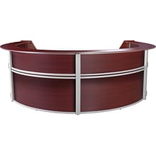 Regency Marque 142W Curved Reception Desk Workstation, Mahogany (77294MH)