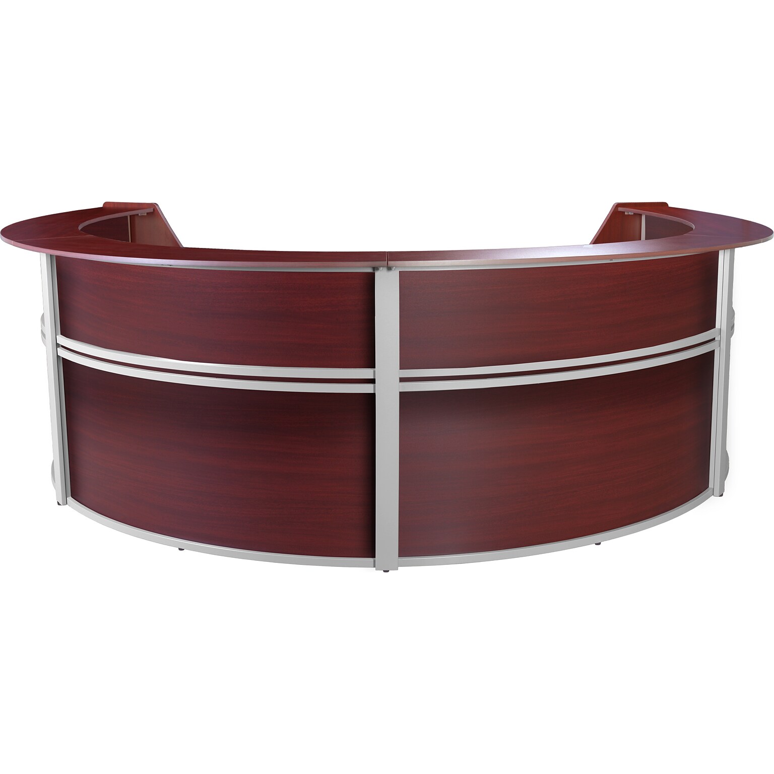 Regency Marque 142W Curved Reception Desk Workstation, Mahogany (77294MH)