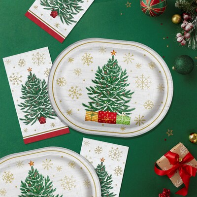 Say Hooray! Timeless Tree Paper Plates and Guest Towels Kit, Multicolored, 48/Pack (DTC9400E2H)
