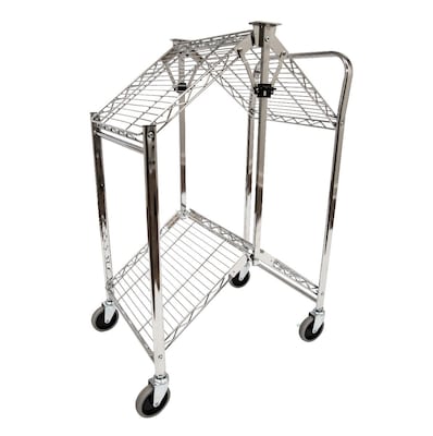 Luxor 2-Shelf Collapsible Wire Multi-Purpose Utility Cart, Chrome (WSCC-2)