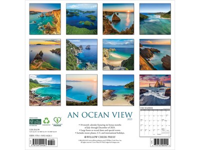 2025 Willow Creek An Ocean View 12 x 12 Monthly Wall Calendar (44261)