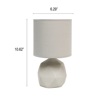 Creekwood Home Geometric Concrete 10.62" LED Table Lamp, Gray (CWT-1011-GY)