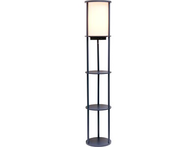 Simple Designs 62.5 Matte Navy Floor Lamp with Cylindrical Shade (LF2010-NAV)