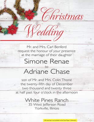 Great Papers! Holiday Stationery Letterhead Wreaths on Wood, Multicolor, 50 sheets (2024039)