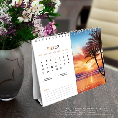2025 BrownTrout Beaches 7.5" x 6" Monthly Double-View Easel Desk Calendar (9781975478445)