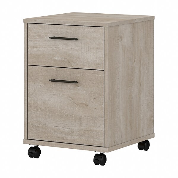 Bush Furniture Key West 2 Drawer Mobile Pedestal, Washed Gray (KWF116WG-03)
