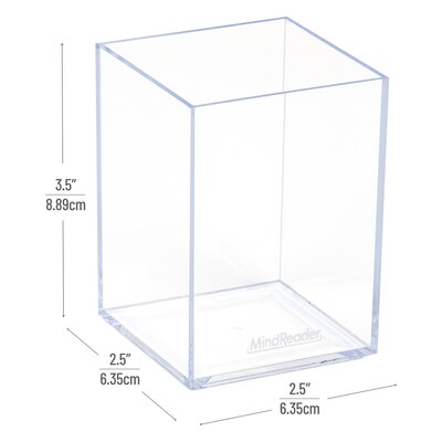 Mind Reader Plastic Pen Cup Holder, Clear (ACPEN-CLR)