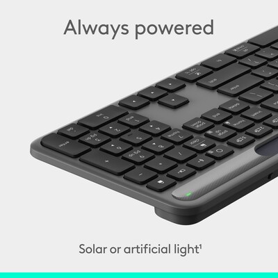 Logitech Signature Slim Solar+ Wireless Bluetooth Keyboard K980, Graphite (920-013755)