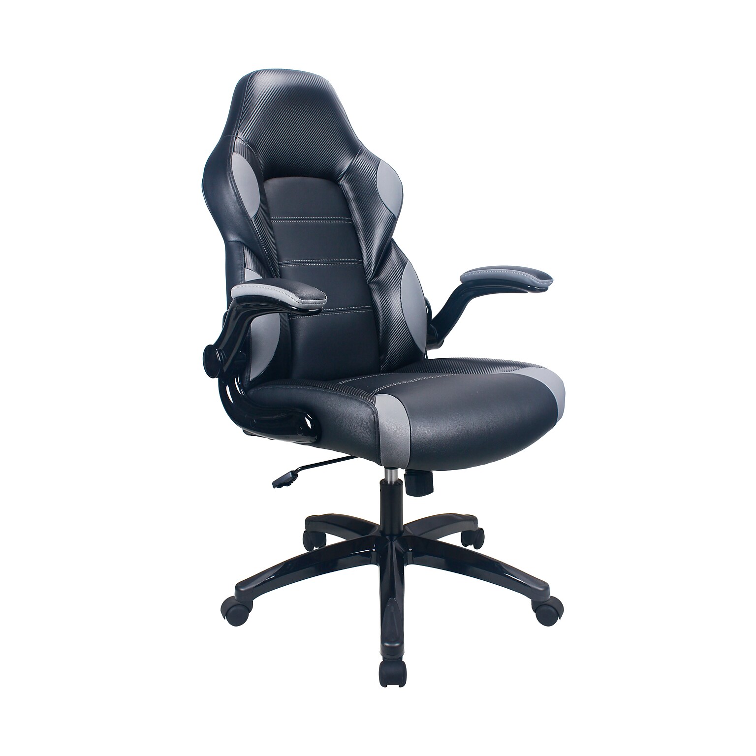 Raynor Group Playr Polyurethane Gaming Chair, Black/Grey (G-GAMEBSC-GRY)