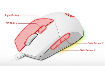 MSI Vigor GK30 Gaming Keyboard and Clutch GM11 Optical Mouse Combo, White (VIGORGK30CW)