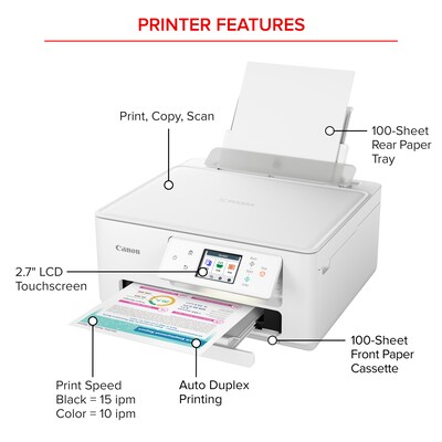 Canon PIXMA TS7720 New Inkjet Printer, All-In-One, Print, Scan, Copy (6256C002)