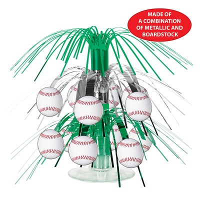 Beistle Baseball Mini Centerpiece, Green/White, 3/Pack (54099)