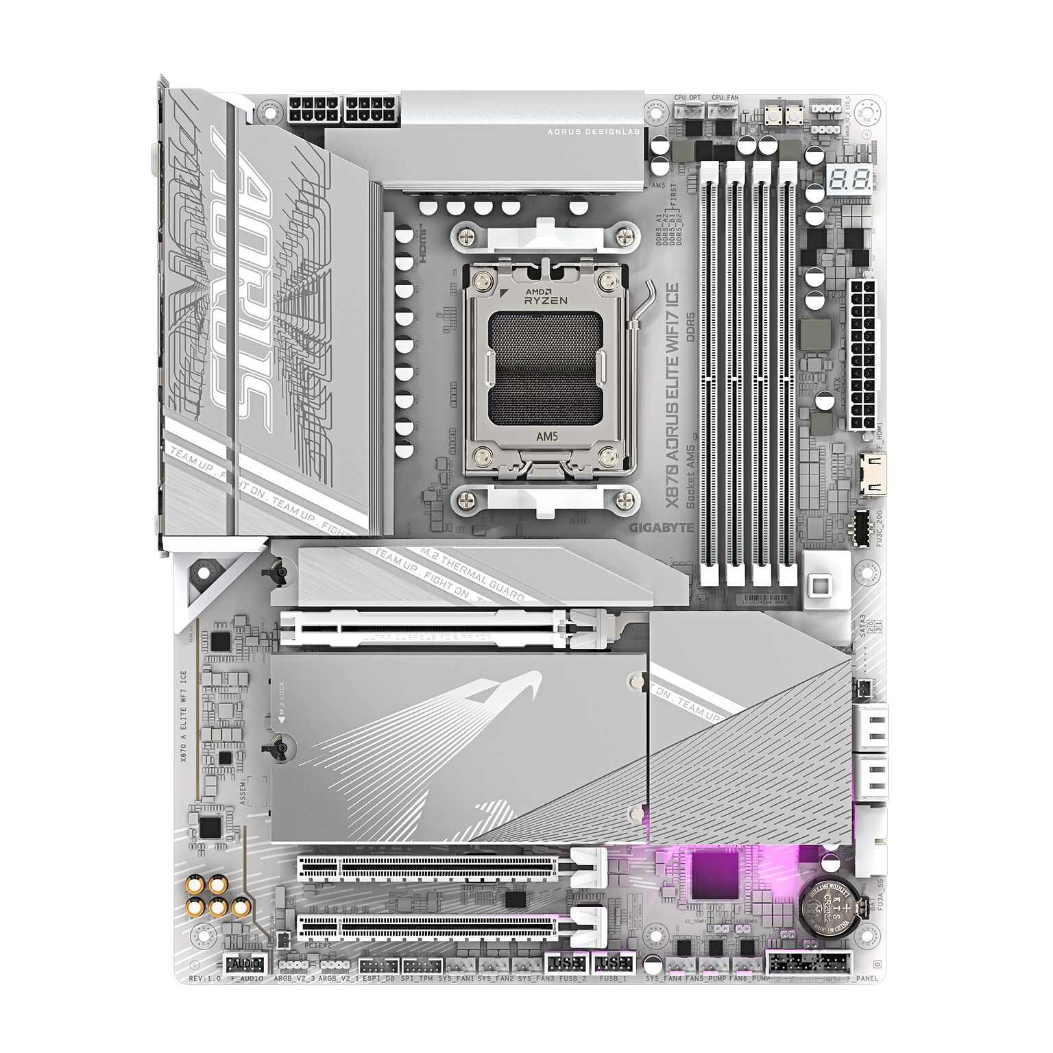 GIGABYTE AORUS ELITE Socket AM5 ATX AMD Gaming Motherboard (X870AORUSELITEWIFI7ICE)