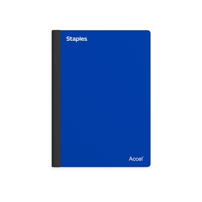 Staples Premium 2-Subject Notebook, 6 x 9.5, College Ruled, 100 Sheets, Blue (TR58326)