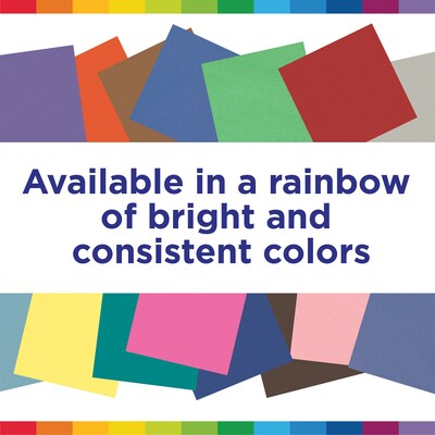 Prang 12" x 18" Construction Paper, Holiday Red, 100 Sheets/Pack, 3 Packs/Bundle (PAC9908-3)