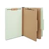 Staples® 60% Recycled Top Tab Pressboard Classification Folders, 2/5 Cut Tab, 2 Partitions, 10/Box (