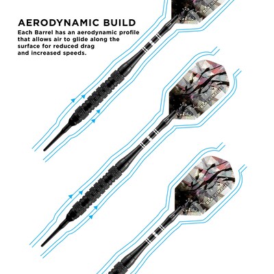 Viper Black Magic Soft Tip Darts 6 Knurled Rings, 18 Grams (20-0412-18)