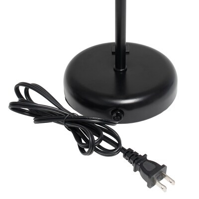 Creekwood Home Oslo 19.50" LED Table Lamp with USB Port, Black/White (CWT-2011-BA)