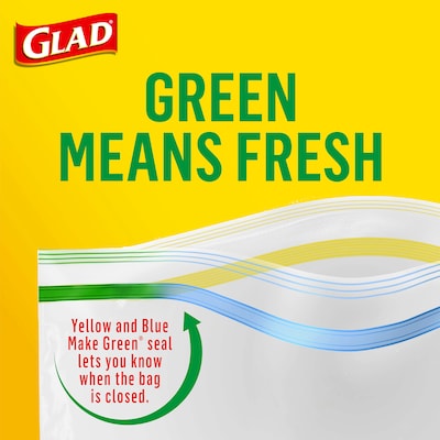 Glad Zipper Food Storage Bags, Gallon, 20 Bags/Box (55050)