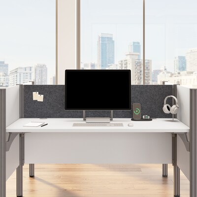 Bush Business Furniture Pro-Biz 42.8"H x 187.56"W 6 Person Back to Back Cubicle Panel Workstation, White (100873CG-17)